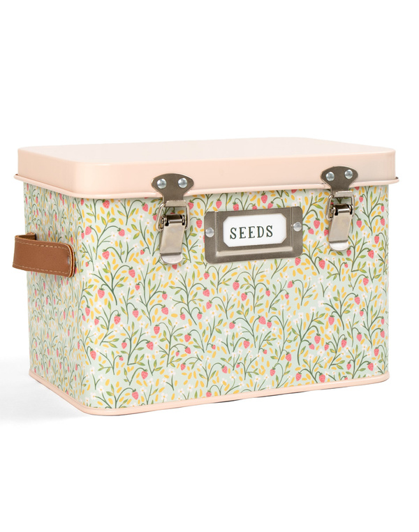 Strawberry Meadow Tin Seed Storage Box, 1 of 1