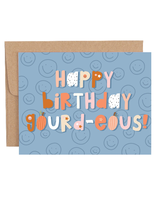 Happy Birthday Gourd-eous Greeting Card, 1 of 1