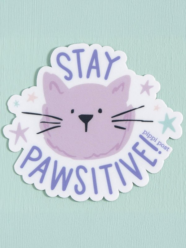 Stay Pawsitive Cat Decal Sticker, 2 of 4