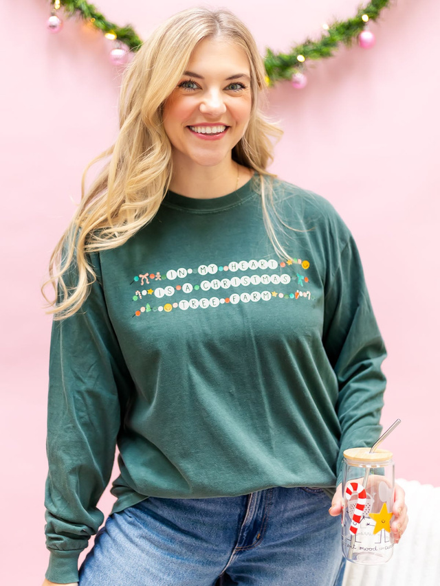 Christmas Tree Farm Swiftie Long-Sleeve Tee - Blue Spruce, 1 of 3