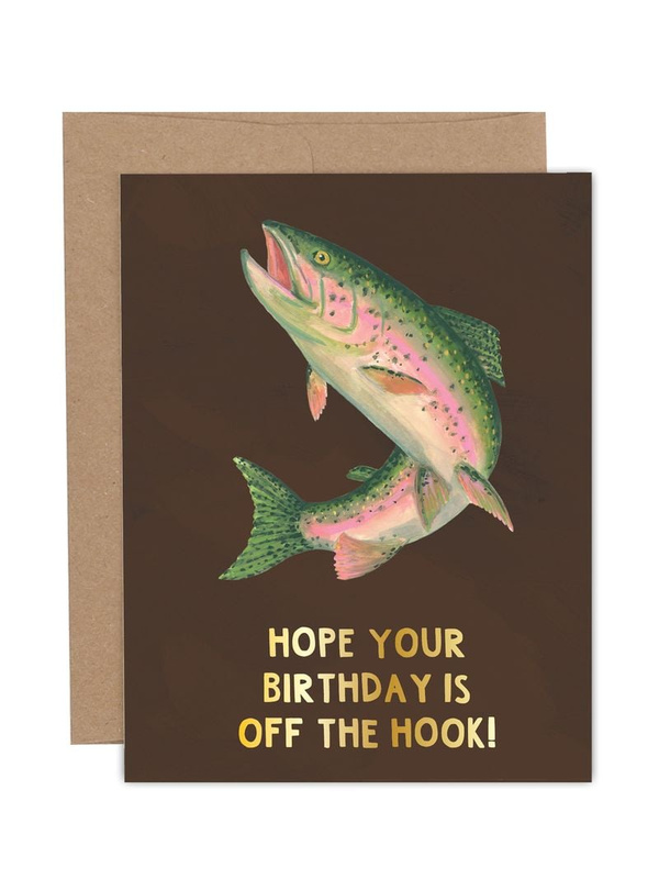 Off The Hook Fishing Birthday Greeting Card, 1 of 1