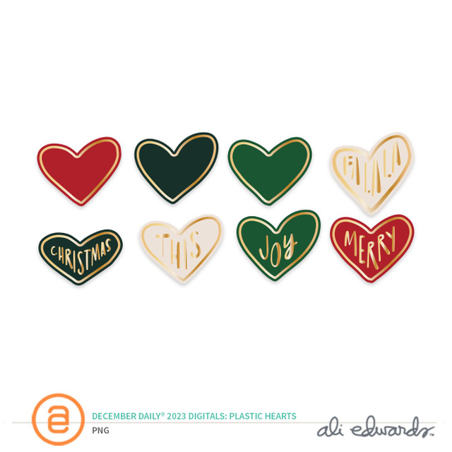 December Daily® 2023 Digital Plastic Hearts, 1 of 1
