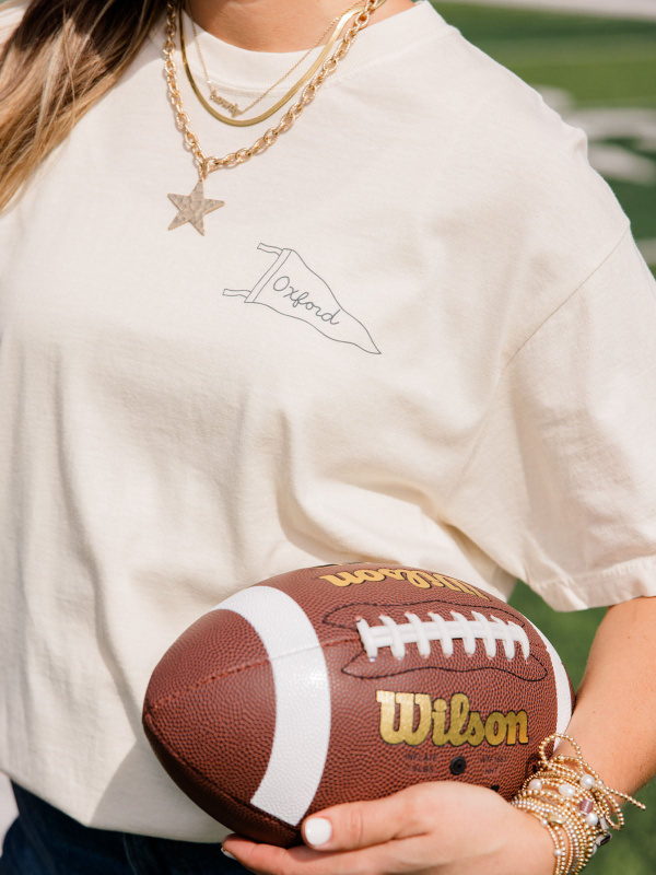 Oxford Football Game Day Tee - Ivory, 2 of 5
