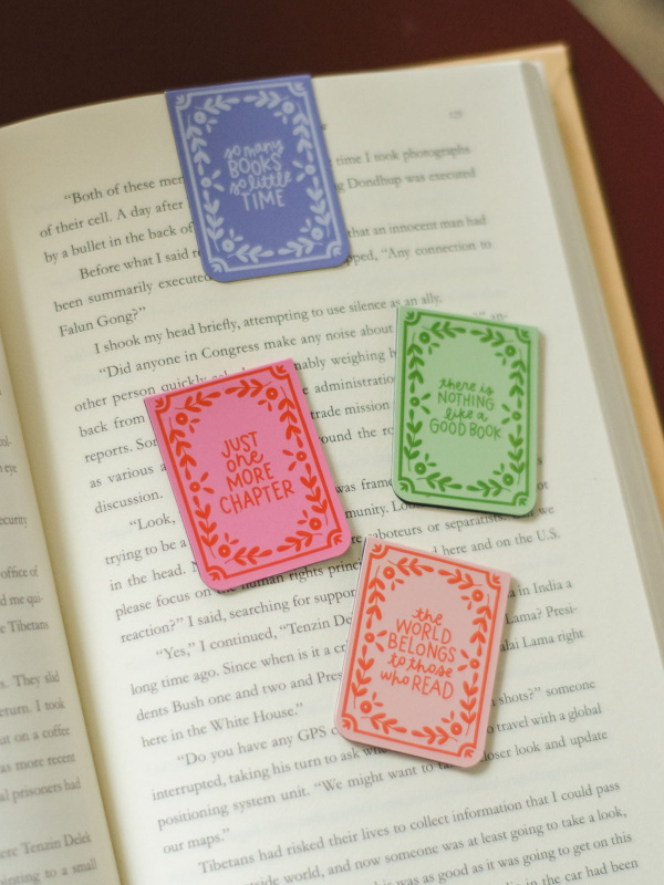 Book Lover Reading Quotes Magnetic Bookmarks Set of 4, 1 of 6