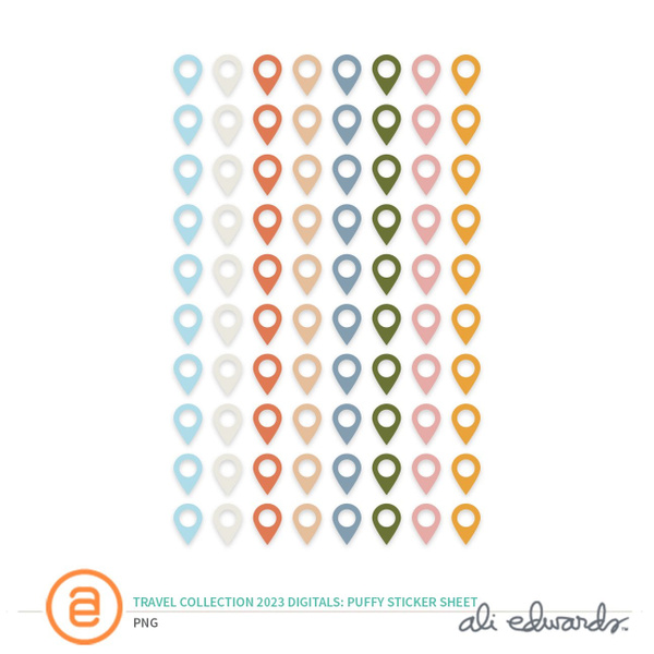 Travel Collection 2023 Digital Puffy Sticker Sheet, 1 of 1