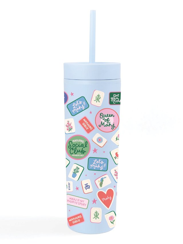 Mahjong 16oz Skinny Acrylic Tumbler - Sky Blue, 1 of 1