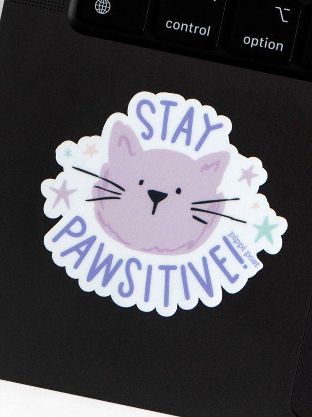 Stay Pawsitive Cat Decal Sticker, 4 of 4