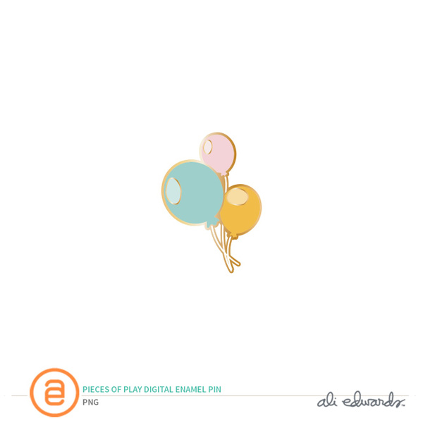 Pieces of Play Digital Balloon Enamel Pin, 1 of 1