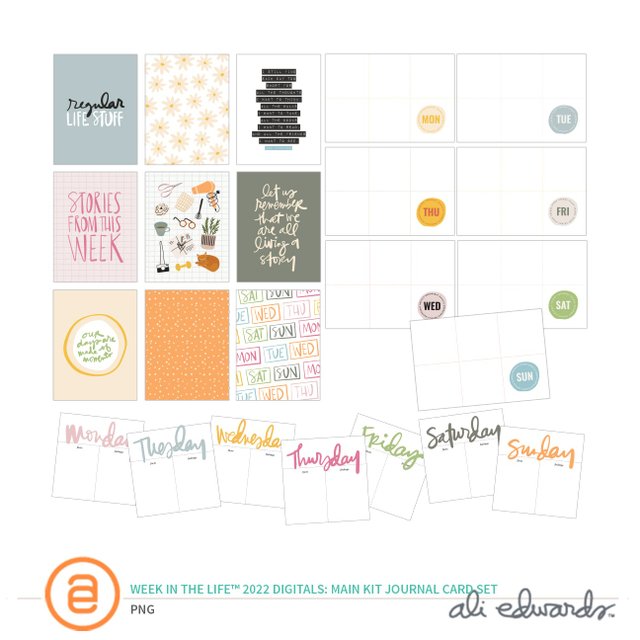 Week In The Life™ 2022 Digital Main Kit Journal Cards, 1 of 1