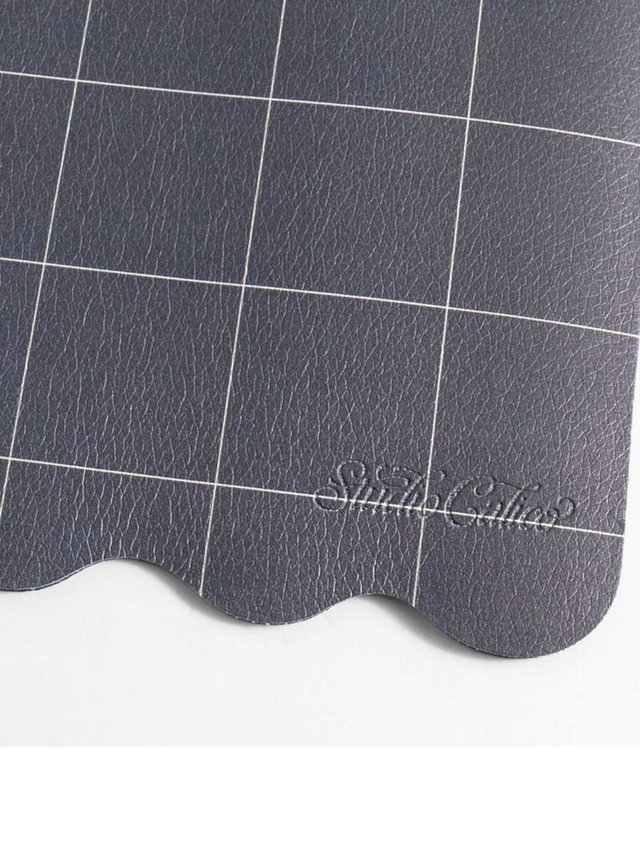 Scalloped Grid Large Desk Mat - Charcoal, 3 of 4