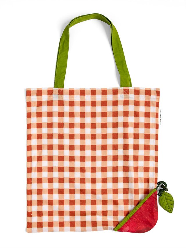 Cherry Reusable Foldable Market & Grocery Tote Bag, 1 of 6