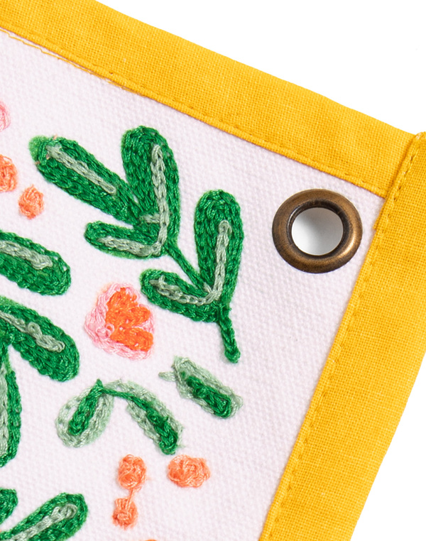 Read Embroidered Canvas Banner - Yellow, 4 of 4