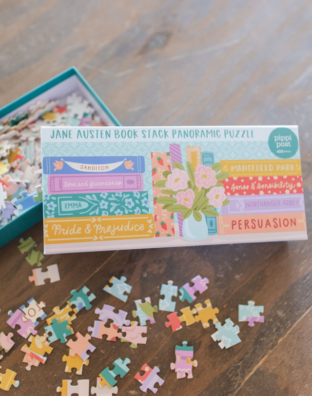 Jane Austen Book Stack - 400 Piece Panoramic Jigsaw Puzzle, 2 of 8