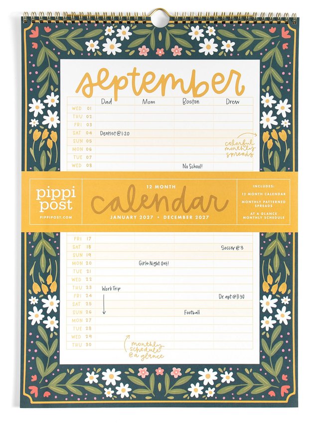 Family Planner 2027 Floral Spiral Hanging Wall Calendar, 6 of 10