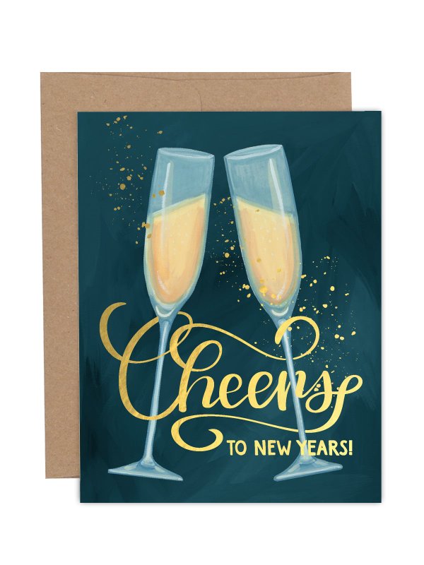Cheers to New Years Greeting Card, 1 of 1