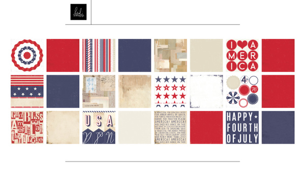 Party In The USA 12×12 Digital Paper Pack, 1 of 1
