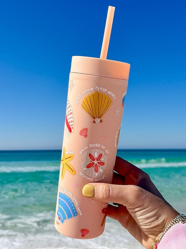 Seashell Affirmations Coastal 16oz Acrylic Tumbler, 1 of 5