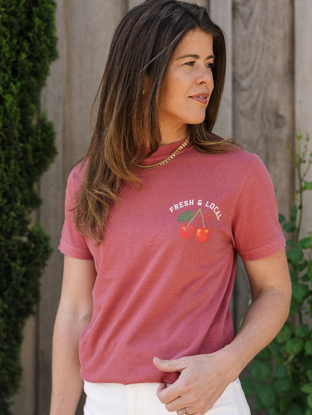 Cherry Grove Farmers Market Tee - Crimson, 1 of 4