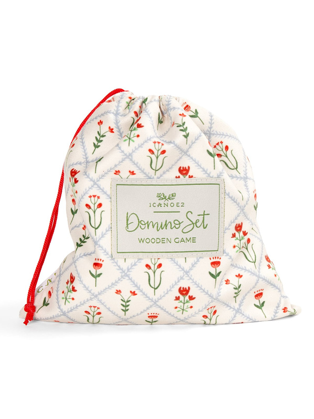 Scandinavian Floral Diamond Wooden Domino Game Set, 5 of 6