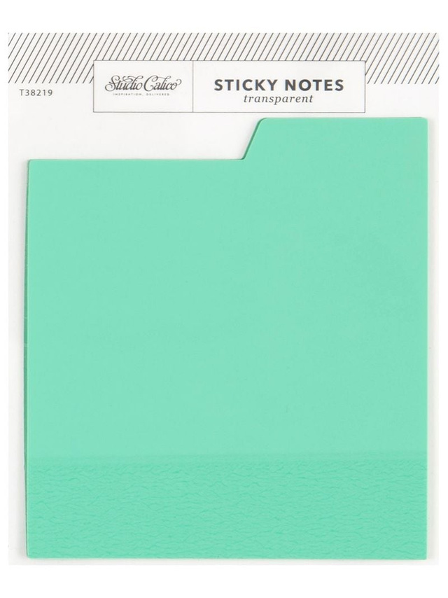 Tabbed Transparent Sticky Notes - Aqua, 1 of 4