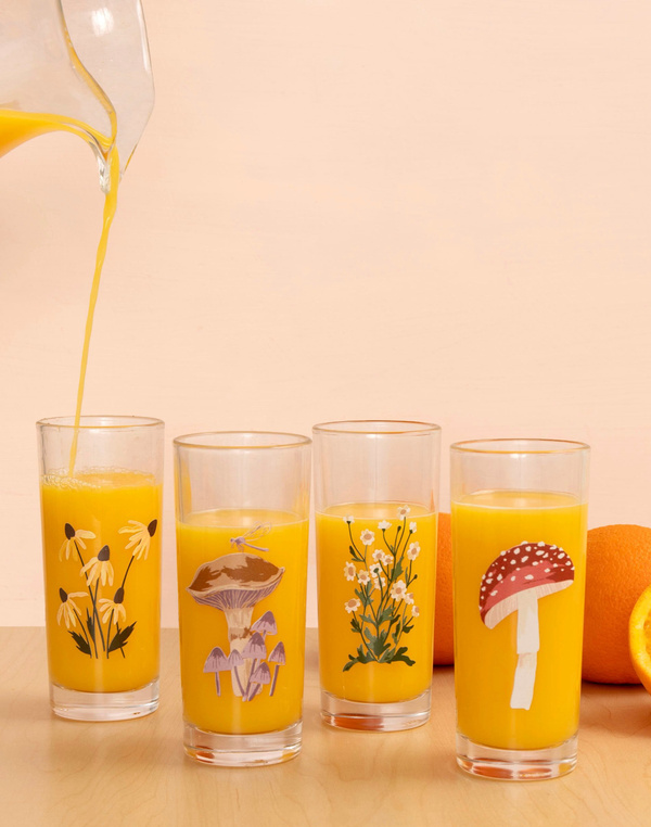 Flora & Fauna Tall Juice Glass Set, 1 of 2