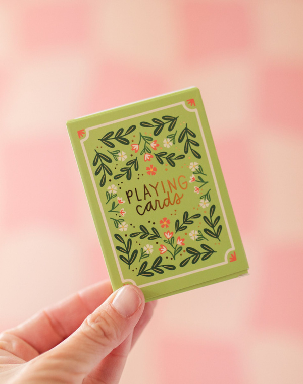 Green Floral Deck of Playing Cards, 2 of 7