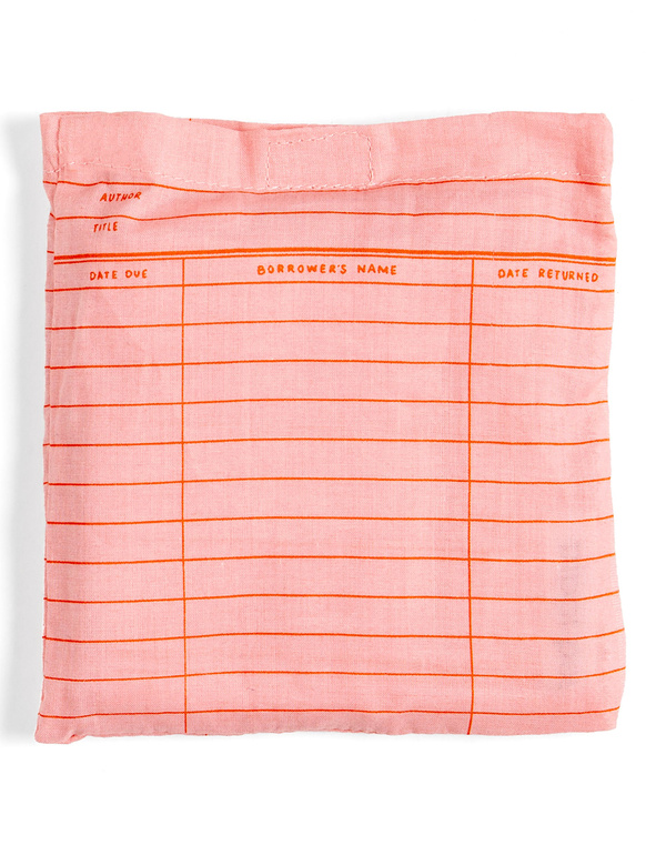 Pink Library Card Lightweight Foldable Tote Bag, 6 of 6