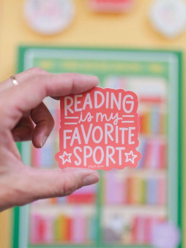 Reading Is My Favorite Sport Book Lover Decal Sticker, 1 of 2