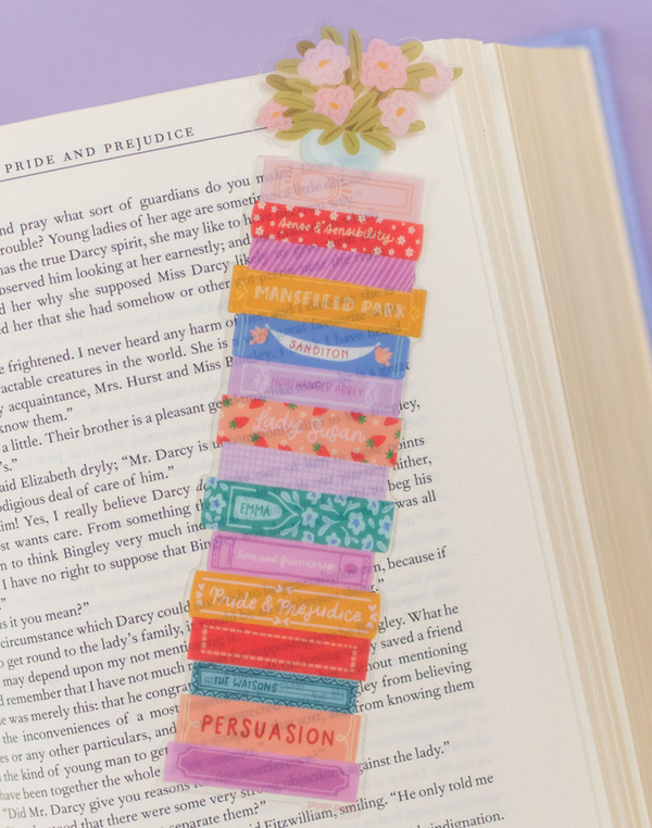 Jane Austen Book Stack Transparent Bookmark, 2 of 4