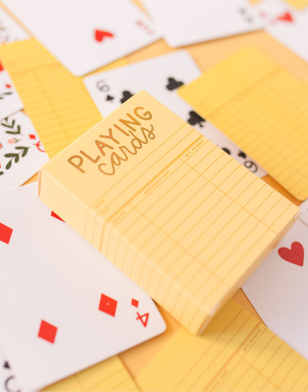 Yellow Library Card Deck Of Playing Cards, 3 of 8