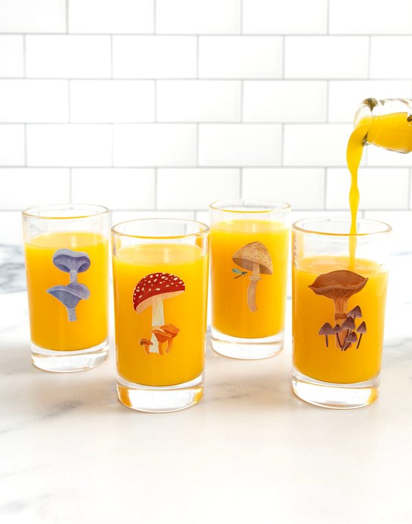 Mushroom 6oz Mini Juice Glass Set, 1 of 6