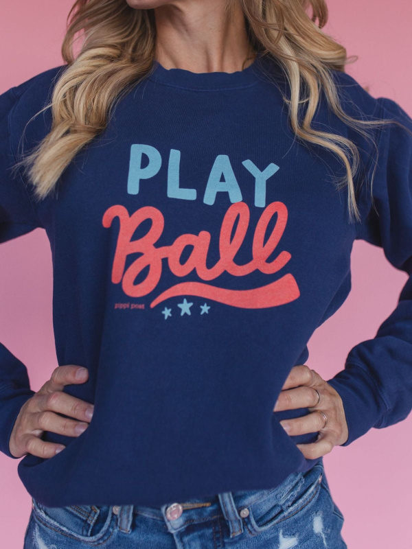 Play Ball Baseball Sweatshirt - True Navy, 2 of 3