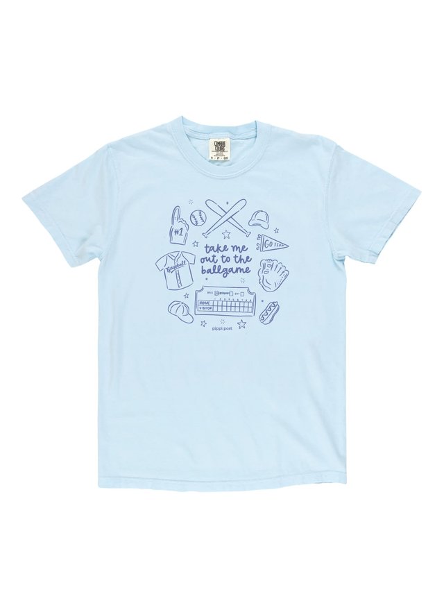 Take Me Out To The Ballgame Baseball Tee - Chambray, 2 of 2