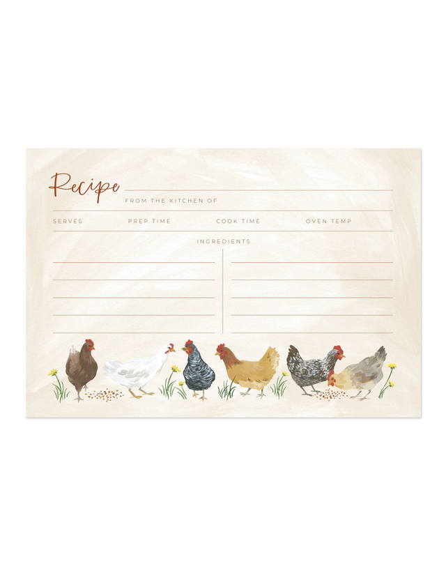 Chicken Meadows Recipe Cards - Set of 50, 2 of 2