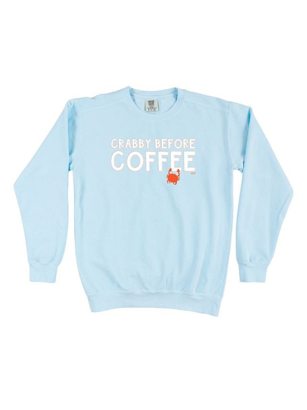 Crabby Before Coffee Sweatshirt - Chambray, 3 of 3