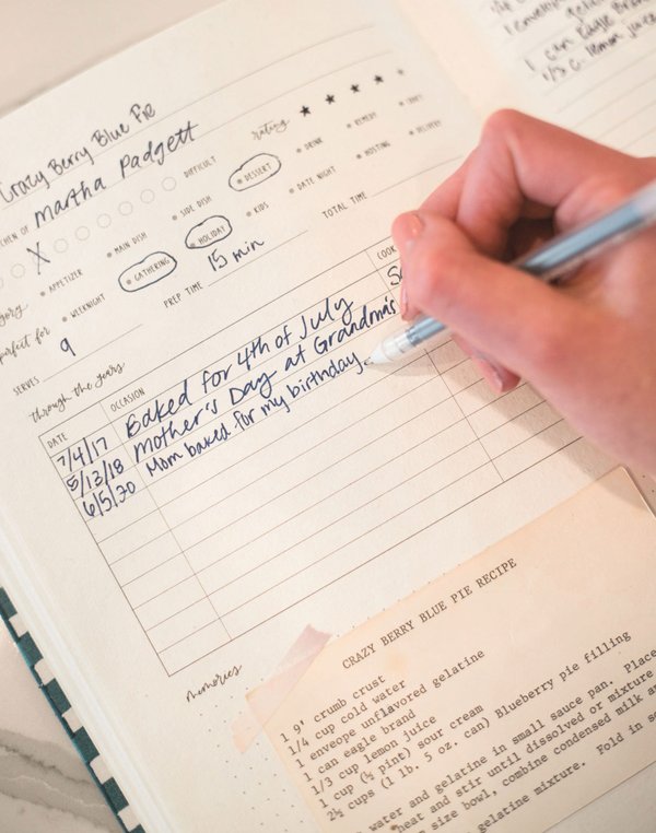 Navy Gingham Heirloom Recipe Book, 10 of 14