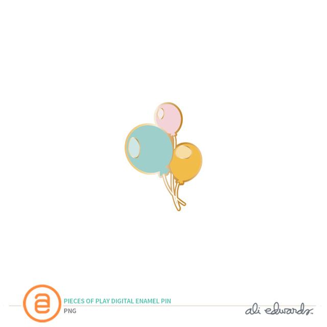 Pieces of Play Digital Balloon Enamel Pin, 1 of 1