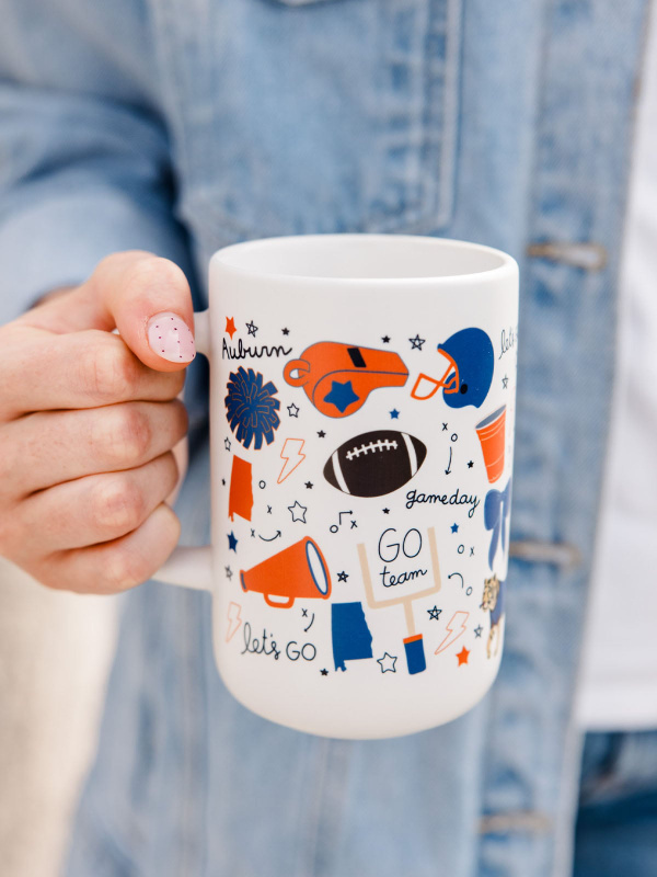 Auburn Football Game Day Tall Ceramic Mug, 1 of 3