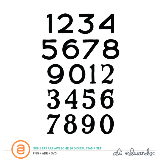 Numbers Are Awesome #16 Digital Stamp Set	, 1 of 1
