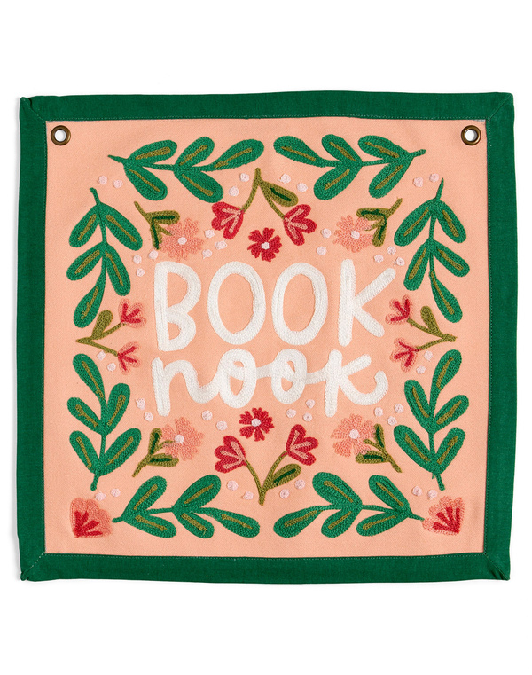 Book Nook Embroidered Canvas Banner, 2 of 4