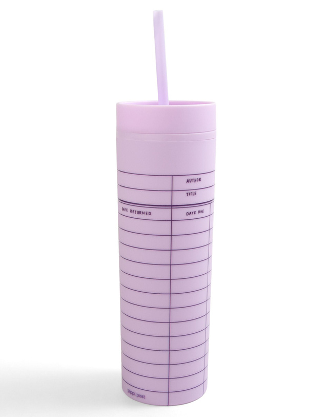 Library Card 16oz Skinny Acrylic Tumbler - Lilac, 3 of 4