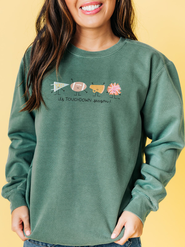 Touchdown Season Football Sweatshirt - Light Green, 2 of 3