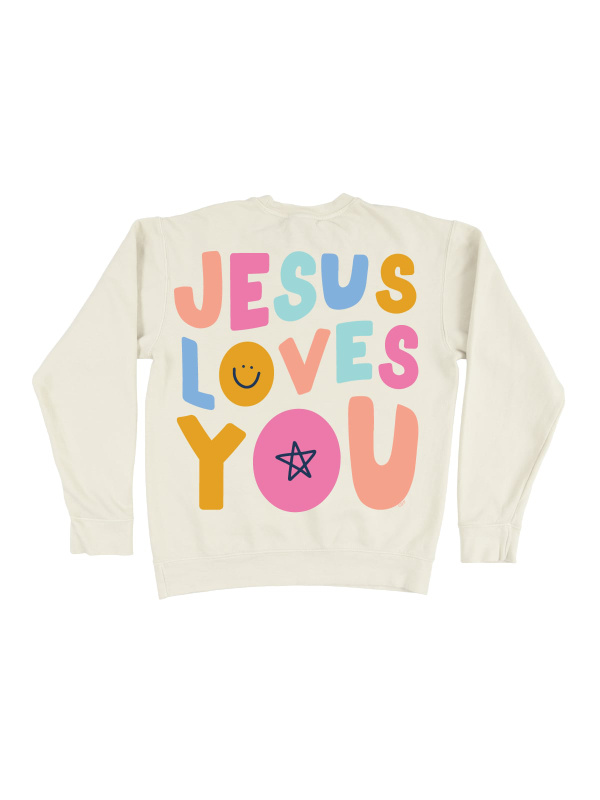 Jesus Loves You Sweatshirt - Ivory, 4 of 5