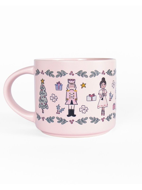 The Nutcracker Large Pink Ceramic Christmas Mug, 1 of 4