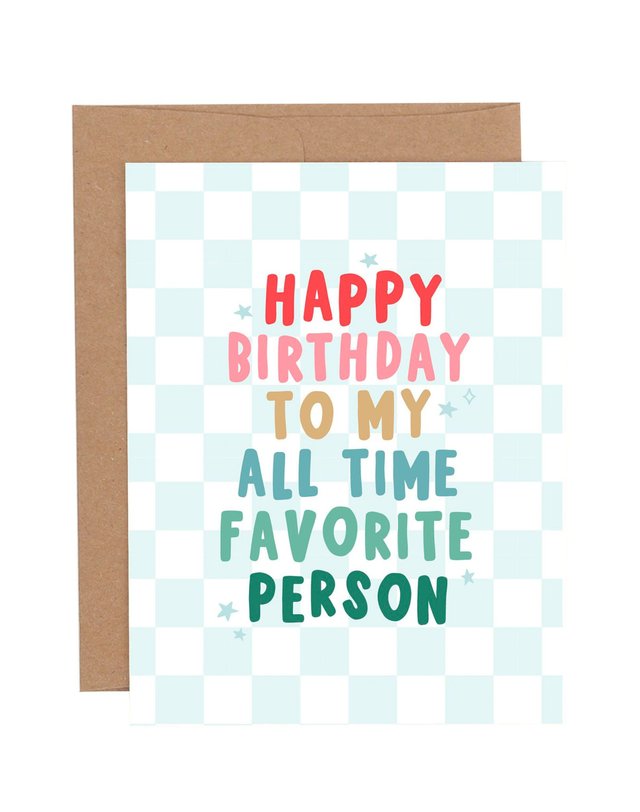 Happy Birthday Favorite Person Greeting Card, 1 of 1