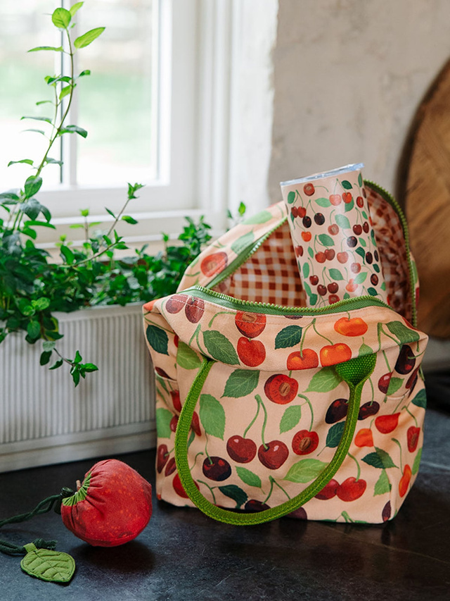 Cherry Grove Reusable Canvas Lunch Tote Bag, 5 of 8