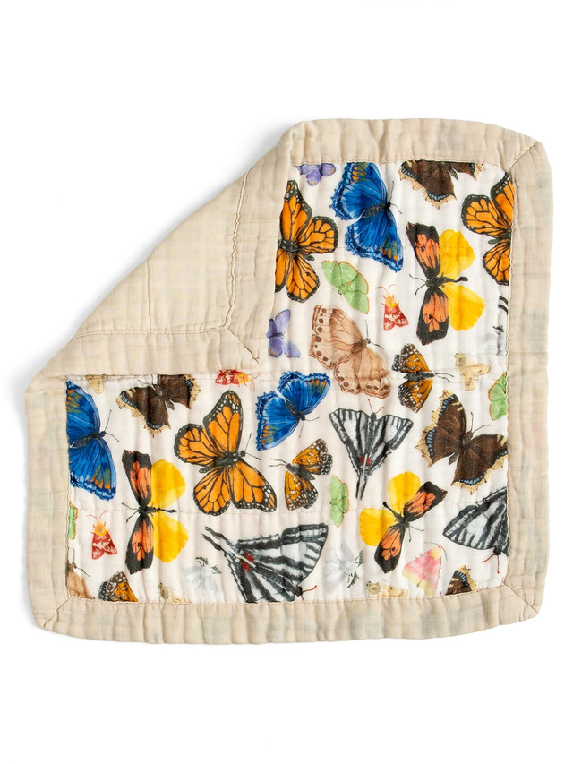 Flutter Friends Butterfly Baby Lovey Muslin Blanket, 1 of 2