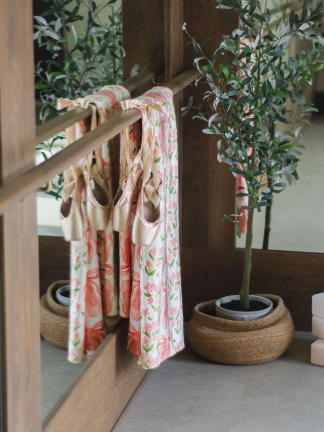 Pink Ballet Slippers & Florals Fleece Throw Blanket, 2 of 7