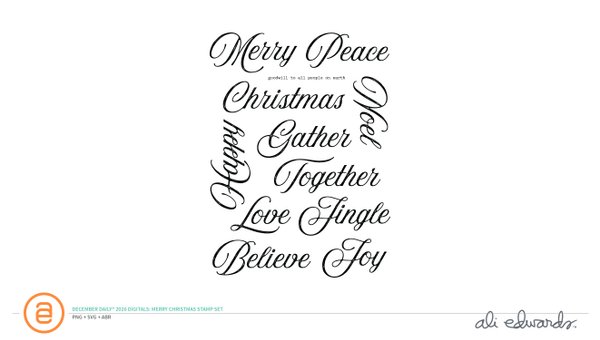 December Daily® 2026 Digital 6×8 Merry Christmas Stamp Set, 1 of 1