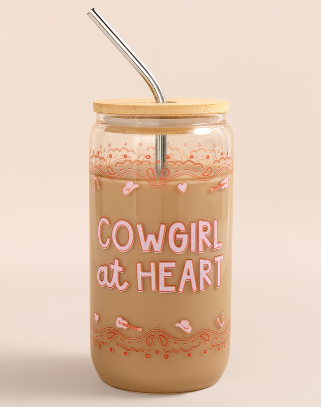 Cowgirl At Heart Western Glass Can, 2 of 2
